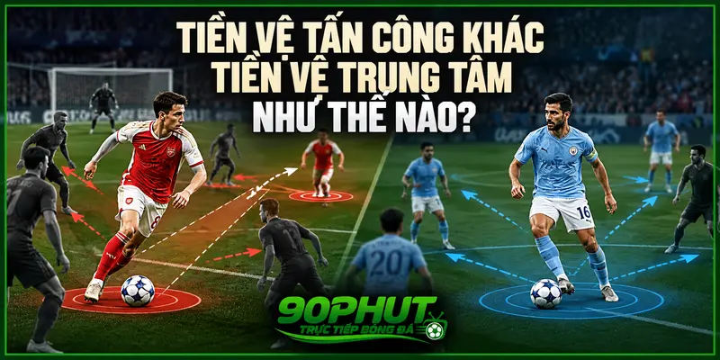 Tiền vệ tấn công khác tiền vệ trung tâm như thế nào Tiền vệ tấn công khác tiền vệ trung tâm như thế nào