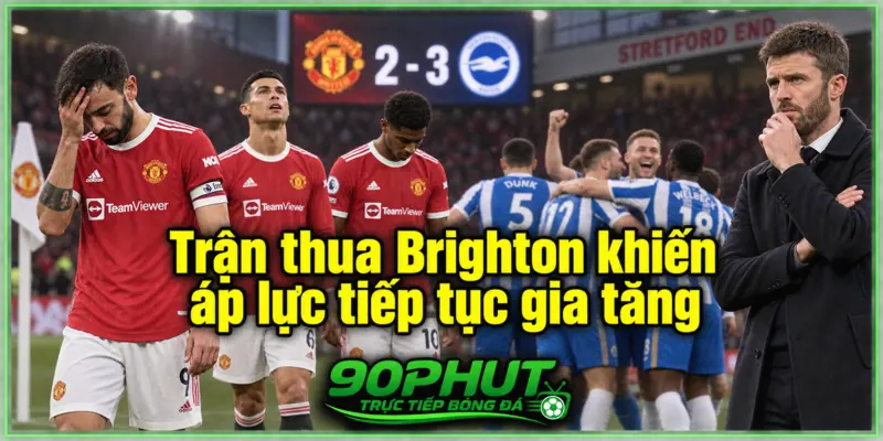 Trận thua Brighton khiến áp lực tiếp tục gia tăng