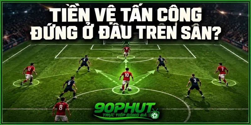 Tiền vệ tấn công đứng ở đâu trên sân Tiền vệ tấn công đứng ở đâu trên sân
